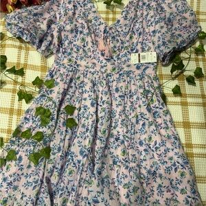 Jessica Simpson Pink and Blue Floral Kids Dress